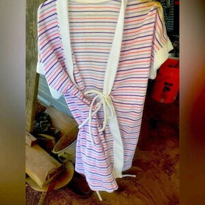 70s Terry Robe - One Size - Striped - Mid Length​​